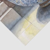 Citroenen in een blauwe kom schilderij Decoupage Tissuepapier (Detail)