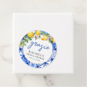 Citroenen Italiaanse Blauwe Tegels Bruiloft Dank j Bedankjes Labels (In situ)