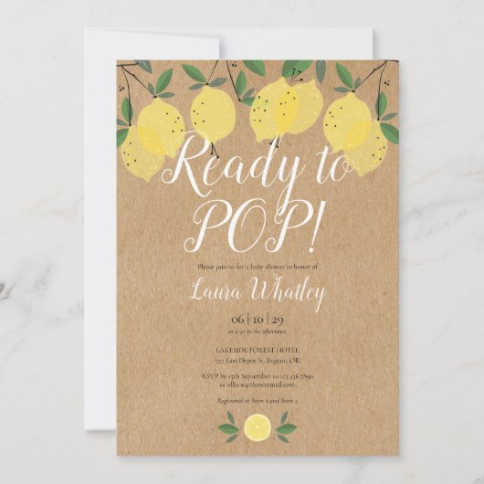 Citroenen klaar om te SPATTEN Baby Shower Rustiek Kaart (Voorkant)