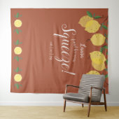 Citroenen Knijp Terracotta Bruidsdouche Achtergron Wandkleed (In Situ (horizontaal))