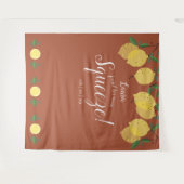 Citroenen Knijp Terracotta Bruidsdouche Achtergron Wandkleed (Voorkant (horizontaal))