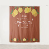 Citroenen Knijp Terracotta Bruidsdouche Achtergron Wandkleed (Voorkant)