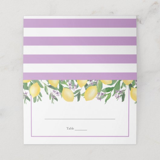 Citroenen Lavendel Gele Bruiloft Partij Plaats Kaa Plaatskaartje (Buitenkant ongevouwen)