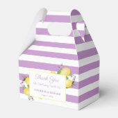 Citroenen Lavendel Paarse Strepen Trouwdouche Bedankdoosjes (Voorkant Zijde)