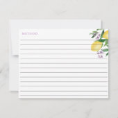 Citroenen Lavendel Recept Kaart met Paar Namen (Achterkant)