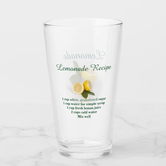 Citroenen Lemonade Recept Glas (Achterkant)