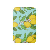 Citroenen, levendige blauwe achtergrond naadloos. badmat (Voorkant Verticaal)