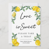 Citroenen Liefde is zoet neem een traktatie gunst  Kaart (Voorkant)