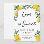 Citroenen Liefde is zoet neem een traktatie gunst Kaart (Voorkant / Achterkant)