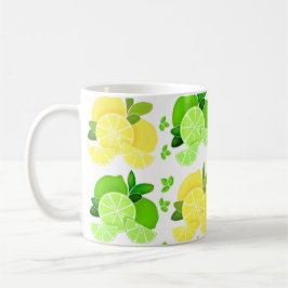 Citroenen limoen| citroenplakken, zonnige limoen koffiemok