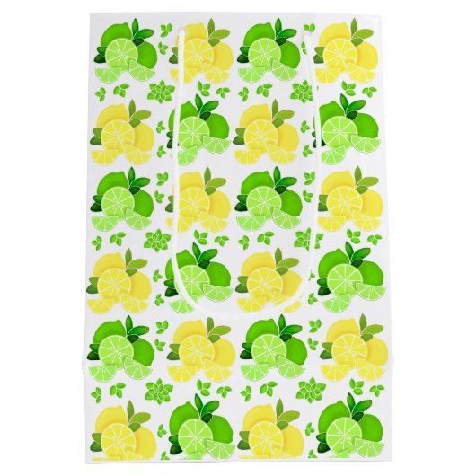 Citroenen limoen| citroenplakken, zonnige limoen medium cadeauzakje (Achterkant)
