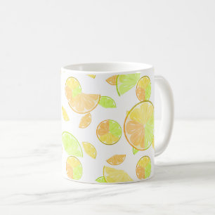citroenen limoen sinaasappel plakjes fruit citrus  koffiemok