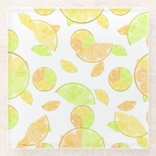 citroenen limoen sinaasappel snijdsels natuur van  glazen onderzetter