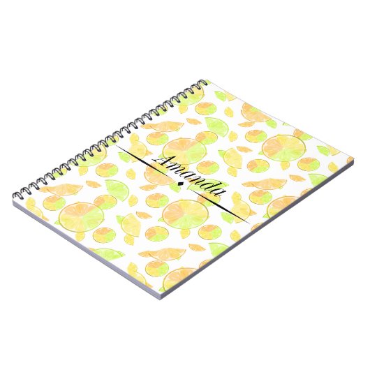 citroenen limoen sinaasappel snijdsels natuur van  notitieboek (Linkerzijde)