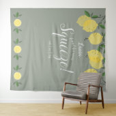 Citroenen Main Squeeze Groen Bruiloftsfeest Achter Wandkleed (In Situ (horizontaal))