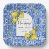 Citroenen & Mediterraan Hoofdsqueeze-huwelijksaanz Papieren Bordje (Voorkant)