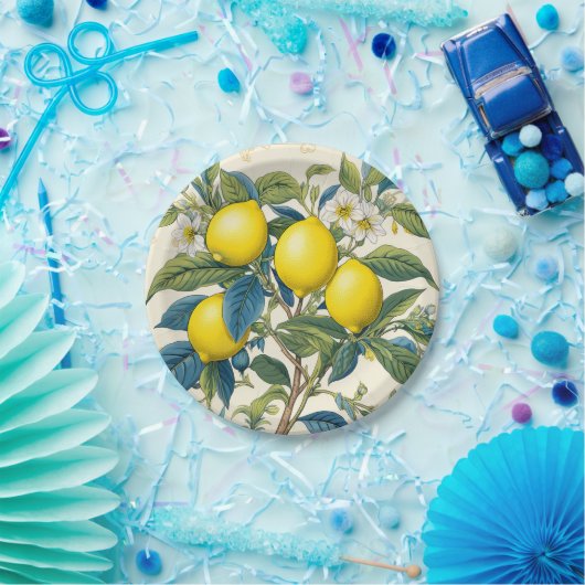 Citroenen Mediterraan Zomer Citrus Papieren Bordje (Feest)