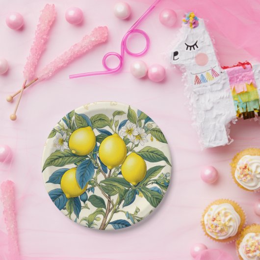 Citroenen Mediterraan Zomer Citrus Papieren Bordje (Feest)