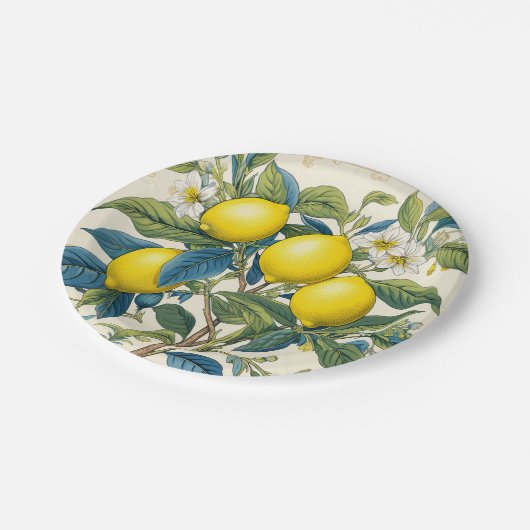 Citroenen Mediterraan Zomer Citrus Papieren Bordje (Gekanteld)