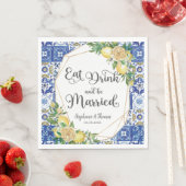 Citroenen Mediterraans Mozaïek Bruiloft Eet Drink Servet (Insitu)