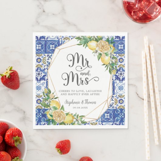 Citroenen Mediterraans Mozaïek Tegel Bruiloft Mr. Servet (Insitu)