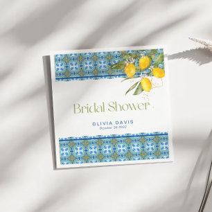 Citroenen Mediterraanse Tegels Bruidsdouche Servet