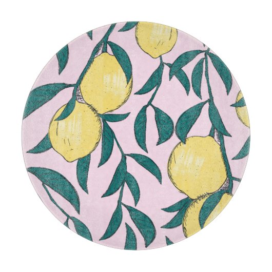  citroenen: met de hand getekend Waterverf. Snijplank (Voorkant)