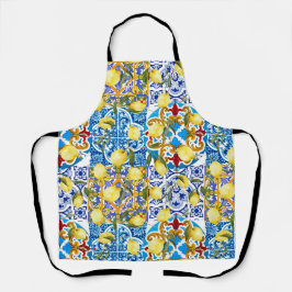 Citroenen, Middellandse Zee,majolica,Italiaanse te Schort