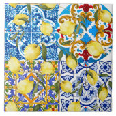 Citroenen, Middellandse Zee,majolica,Italiaanse te Tegeltje (Voorkant)