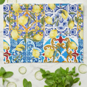 Citroenen, Middellandse Zee,majolica,Italiaanse te Theedoek (Gevouwen)