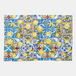 Citroenen, Middellandse Zee,majolica,Italiaanse te Theedoek