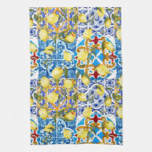 Citroenen, Middellandse Zee,majolica,Italiaanse te Theedoek (Verticaal)