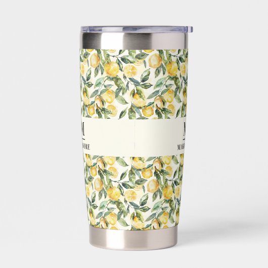 Citroenen monogram initialen naam geïsoleerde drinkbeker (Links)