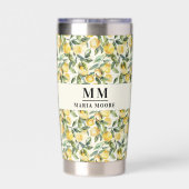 Citroenen monogram initialen naam geïsoleerde drinkbeker (Achterkant)