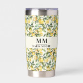 Citroenen monogram initialen naam geïsoleerde drinkbeker (Voorkant)