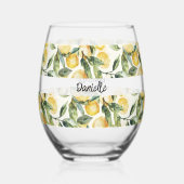 Citroenen naam wijnglas zonder voet (Achterkant)