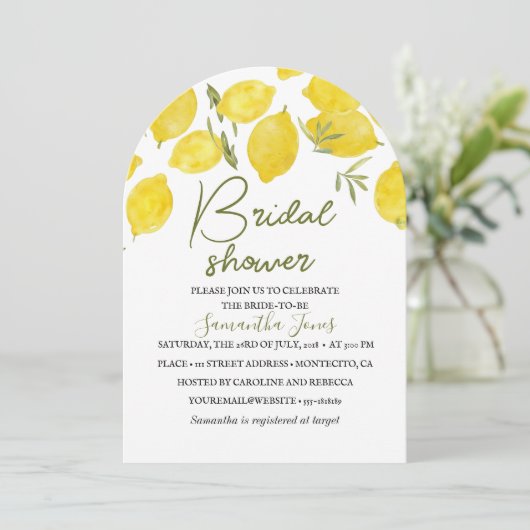 Citroenen Olijftak Geel Rustiek Vrijgezellenfeest Kaart (Staand voorkant)