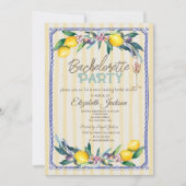 Citroenen Olijven Glas Gele Strepen Bachelorette Kaart (Voorkant)