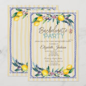 Citroenen Olijven Glas Gele Strepen Bachelorette Kaart (Voorkant / Achterkant)