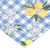 Citroenen op Blue Gingham Summer Centerpiece Korte Tafelloper (Hoek)