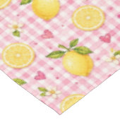 Citroenen op roze Gingham Tafelkleed (Gekanteld)