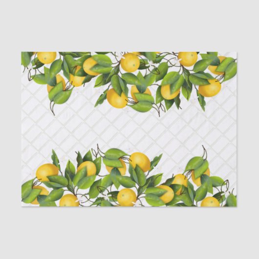 Citroenen op Trellis Tissuepapier (Voorkant)