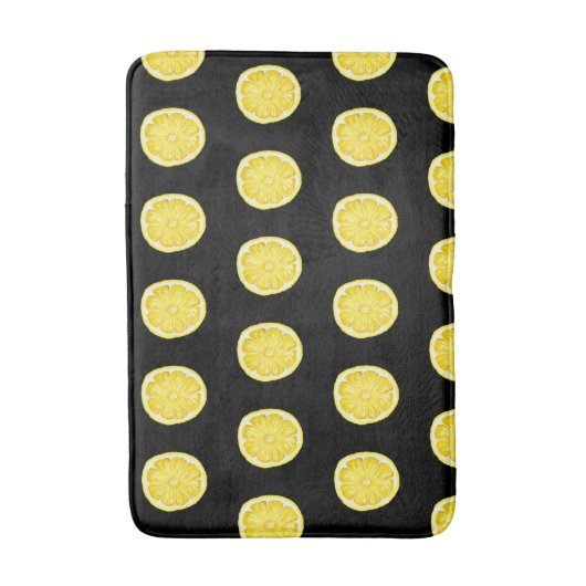 Citroenen op zwart badmat (Voorkant Verticaal)