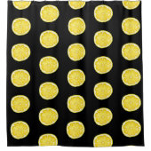 Citroenen op zwart douchegordijn (Voorkant)