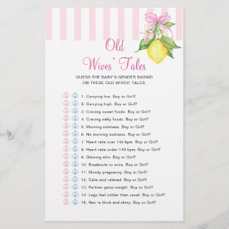 Citroenen Oudewijvenpraatjes Baby Shower Spel