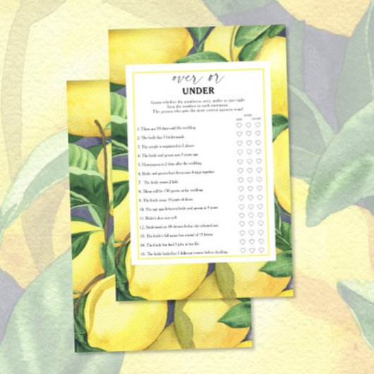 Citroenen - Over of onder vrijgezellenfeest spel