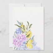 Citroenen paarse bloemen baby shower kaart (Achterkant)