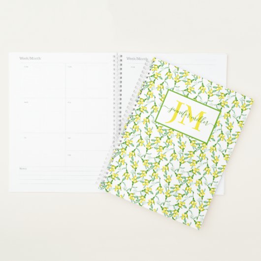 Citroenen patroon gepersonaliseerd planner (Display)