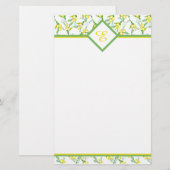 Citroenen patroon monogram briefpapier (Voorkant / Achterkant)