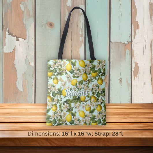 Citroenen Patroon Tote Bag